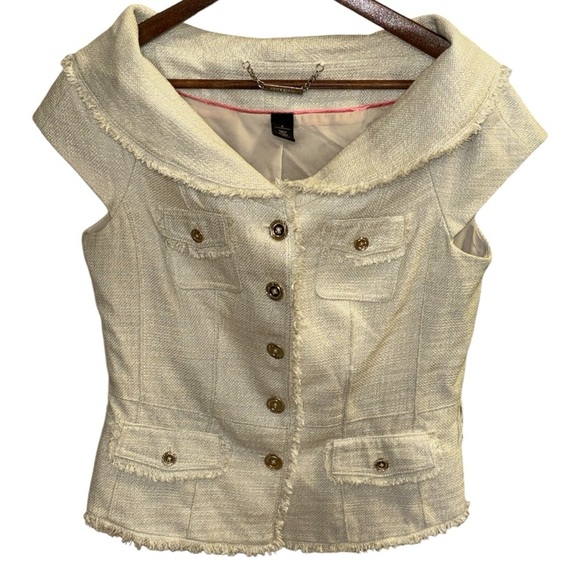 White House Black Market Tops - White House Black Market Cream Button Down Shirt